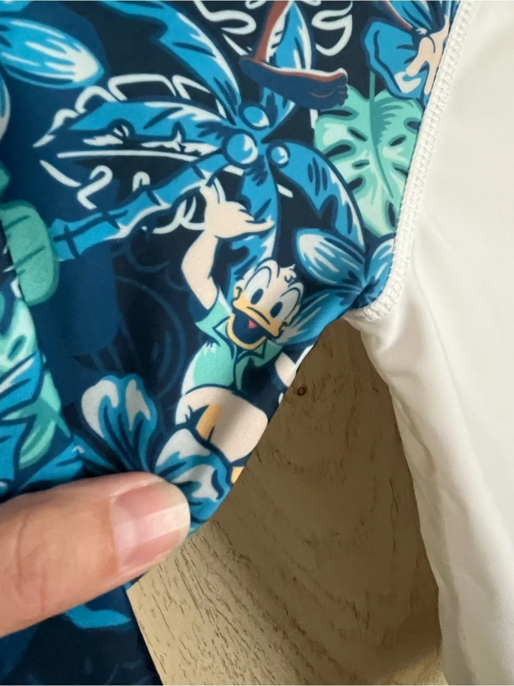 Disney FUN IN THE SUN Tropical Print Mickey Goofy Donald Swim Sun Shirt Kids 5/6